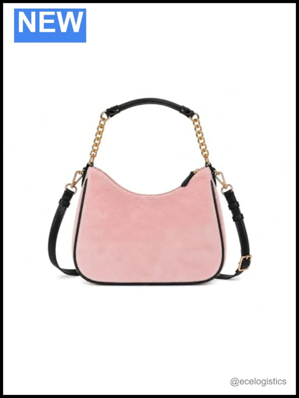 Juicy Couture Velvet Convertible Shoulder Crossbody Bag with Heart Charm, 10x7